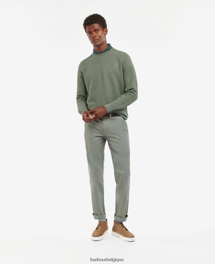 vêtements Barbour pull fleming à col rond bleu lavé Hommes T2L6ZP1128