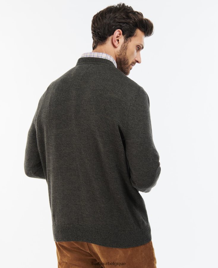 vêtements Barbour pull ras du cou gris chiné Hommes T2L6ZP1088