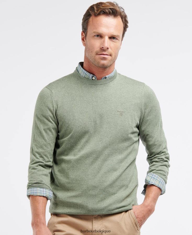 vêtements Barbour équipage de coton léger bleu brillant Hommes T2L6ZP1074