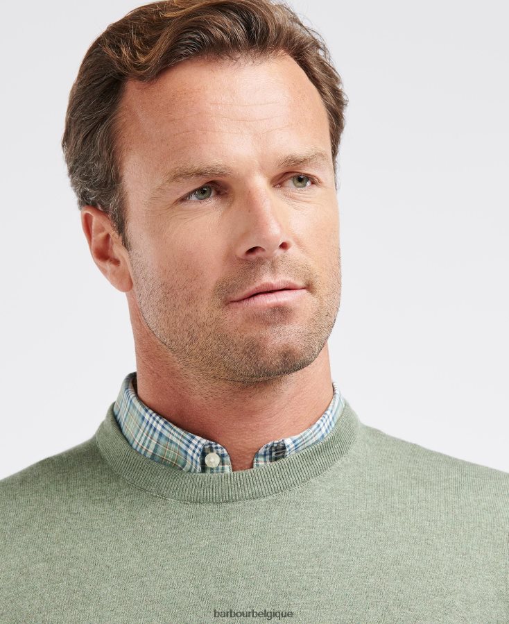 vêtements Barbour équipage de coton léger bleu brillant Hommes T2L6ZP1074