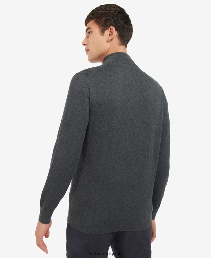 vêtements Barbour sweat en maille à demi-zip taines bleu lavé Hommes T2L6ZP1100