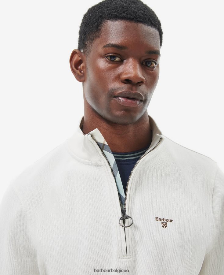 vêtements Barbour birkrigg sweat demi-zip fumée blanche Hommes T2L6ZP991
