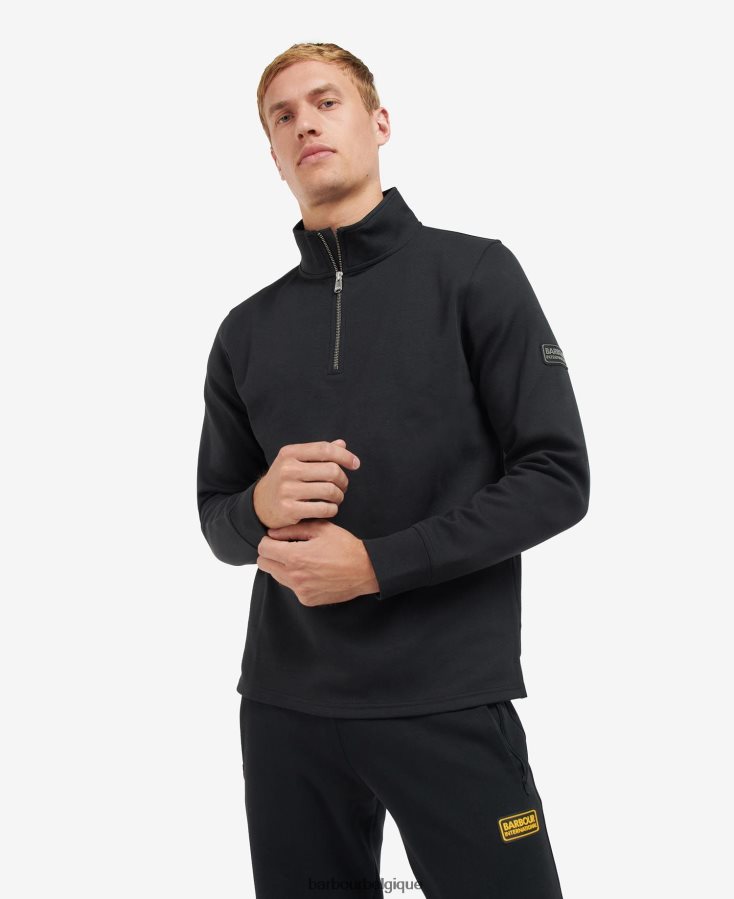 vêtements Barbour demi-zip à ressort noir classique Hommes T2L6ZP993