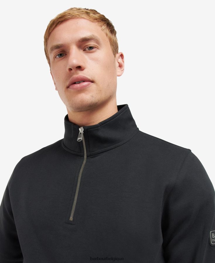 vêtements Barbour demi-zip à ressort noir classique Hommes T2L6ZP993