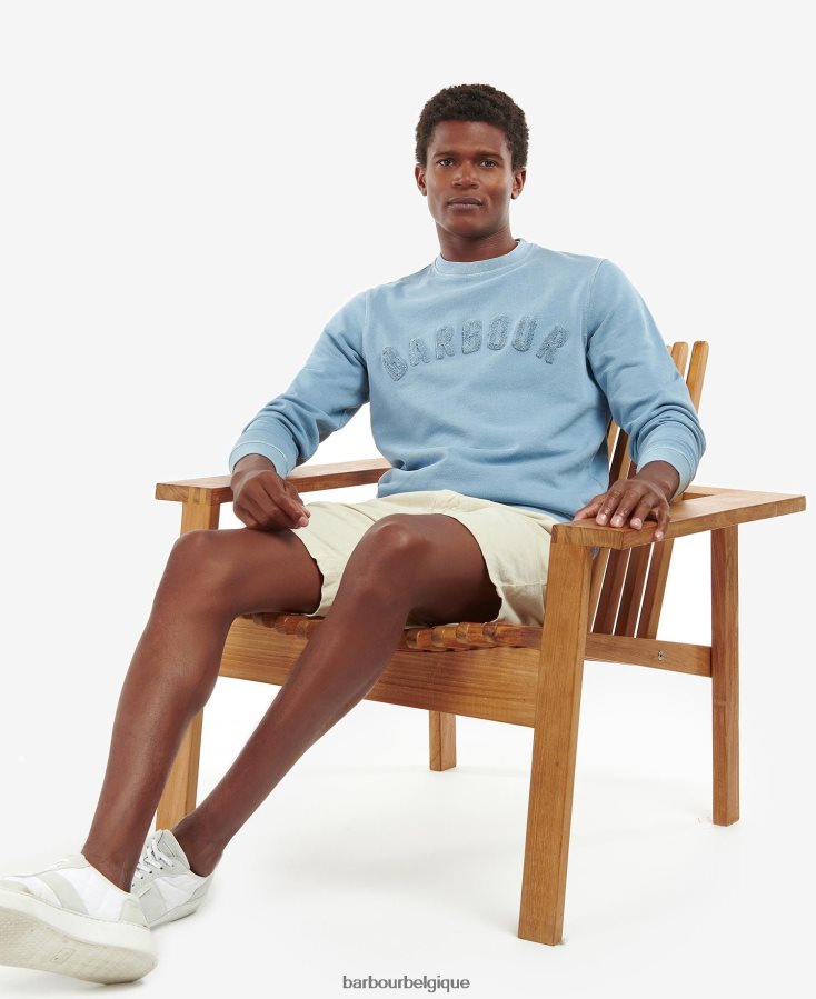 vêtements Barbour pull à grand logo poudre bleue Hommes T2L6ZP1042
