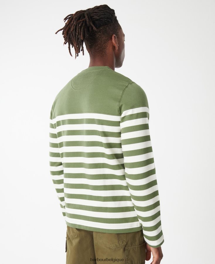 vêtements Barbour équipage de bande de firthmoor olive brûlée Hommes T2L6ZP1007