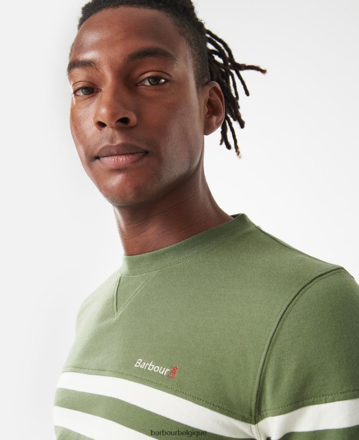 vêtements Barbour équipage de bande de firthmoor olive brûlée Hommes T2L6ZP1007