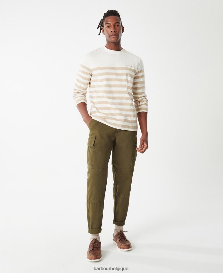 vêtements Barbour équipage de bande de firthmoor olive brûlée Hommes T2L6ZP1011