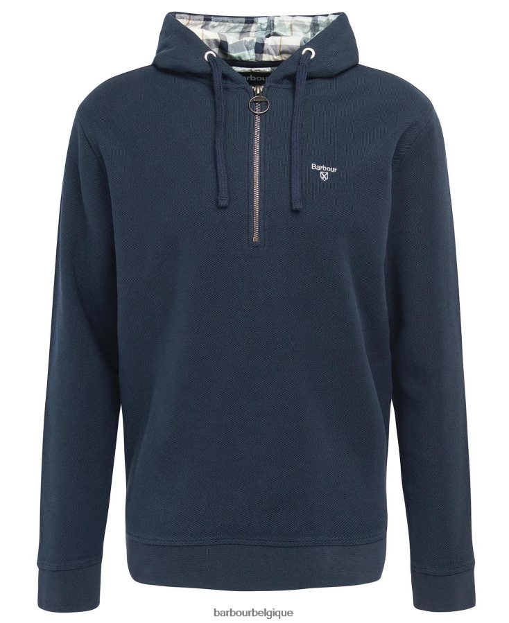 vêtements Barbour sweat à capuche demi-zip haverigg marine classique Hommes T2L6ZP985