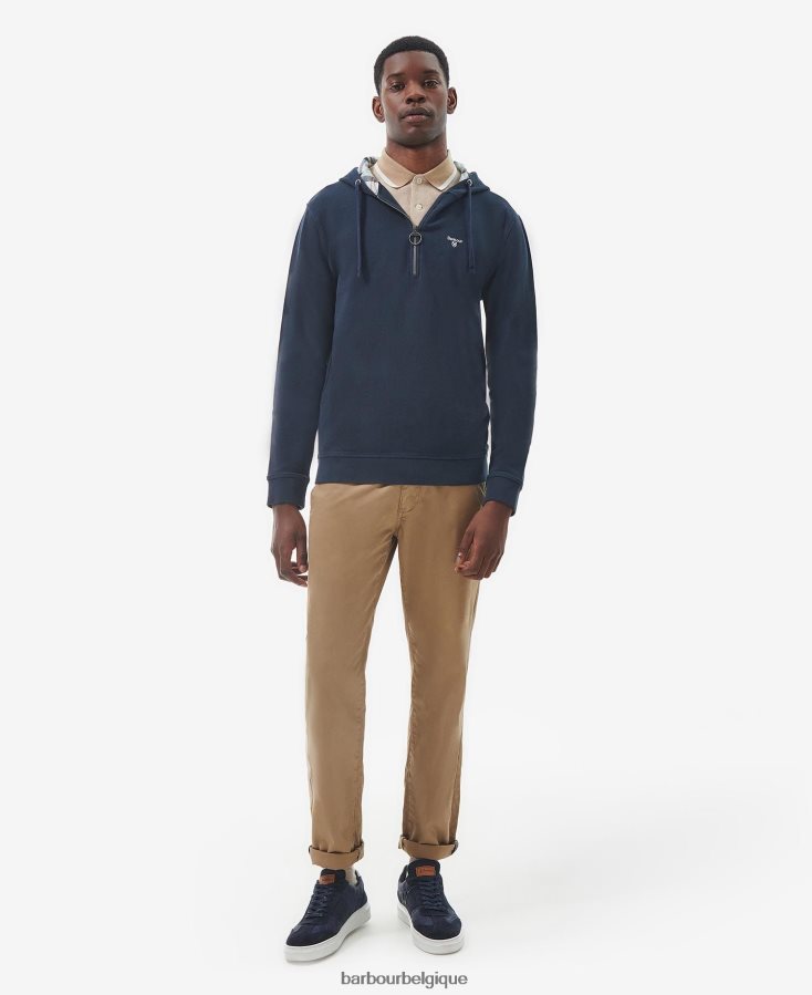 vêtements Barbour sweat à capuche demi-zip haverigg marine classique Hommes T2L6ZP985