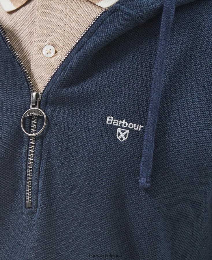 vêtements Barbour sweat à capuche demi-zip haverigg marine classique Hommes T2L6ZP985