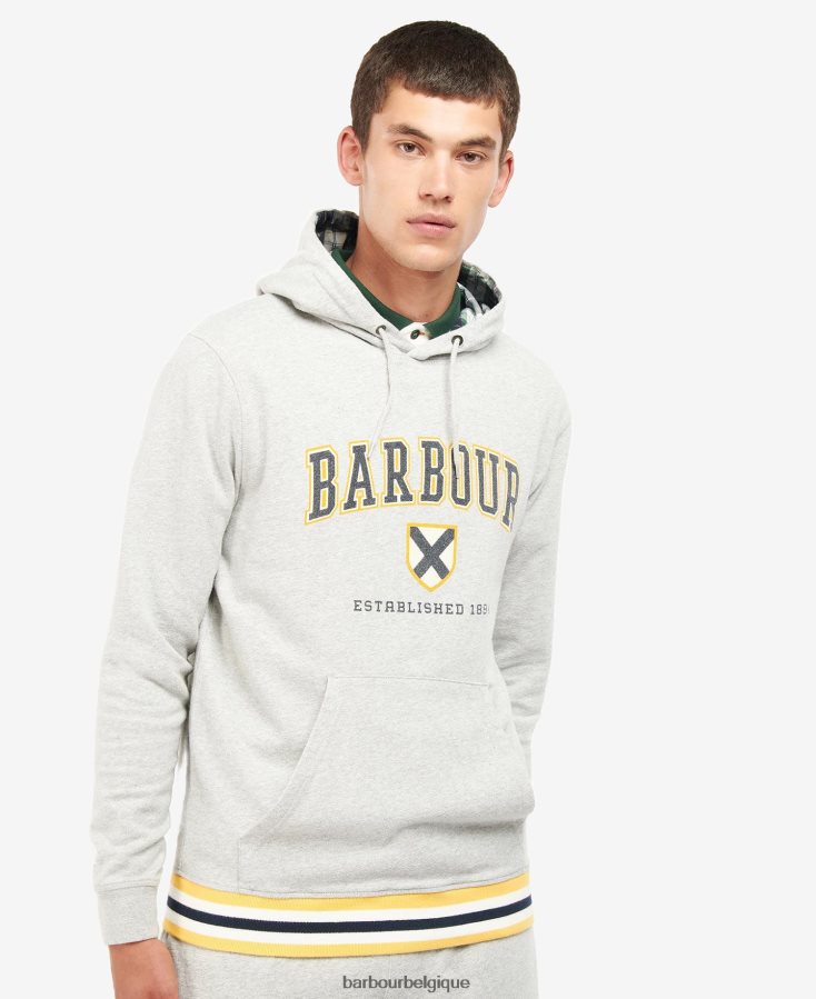 vêtements Barbour sweat à capuche à logo gris chiné Hommes T2L6ZP1027