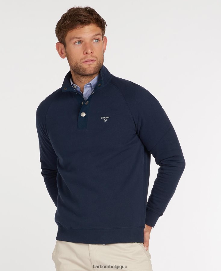 vêtements Barbour sweat demi pression marine Hommes T2L6ZP978