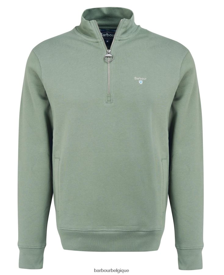 vêtements Barbour sweat à demi-zip barbur rothley vert agave Hommes T2L6ZP1061