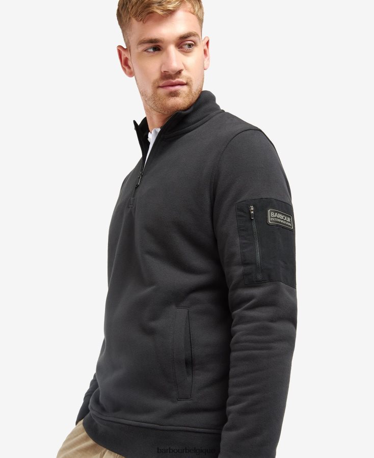 vêtements Barbour sweat demi-zip en alliage noir foncé Hommes T2L6ZP1071