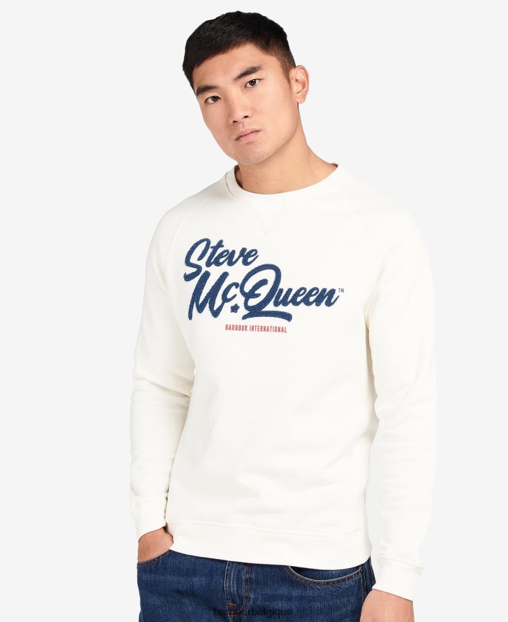 vêtements Barbour sweat graphique holts murmure blanc Hommes T2L6ZP1063