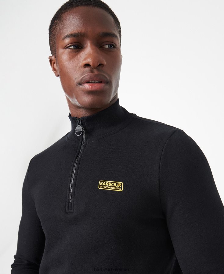 vêtements Barbour sweat international essentiel demi zip noir Hommes T2L6ZP998