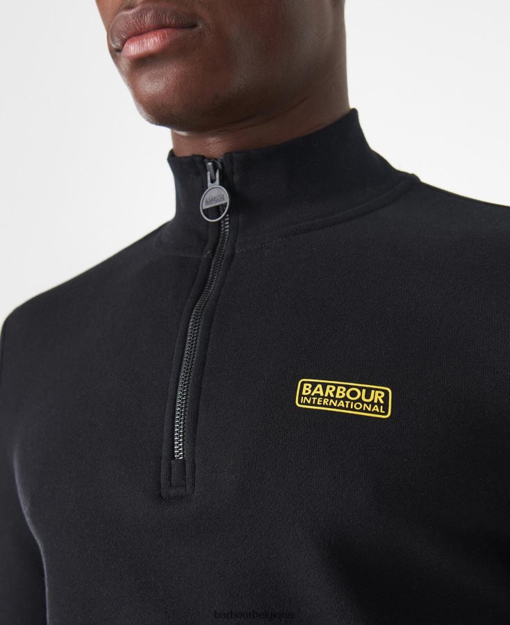 vêtements Barbour sweat international essentiel demi zip noir Hommes T2L6ZP998