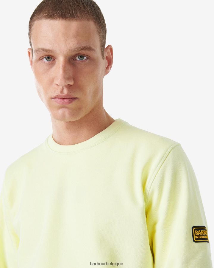 vêtements Barbour sweat-shirt à écusson de course brume jaune Hommes T2L6ZP1039