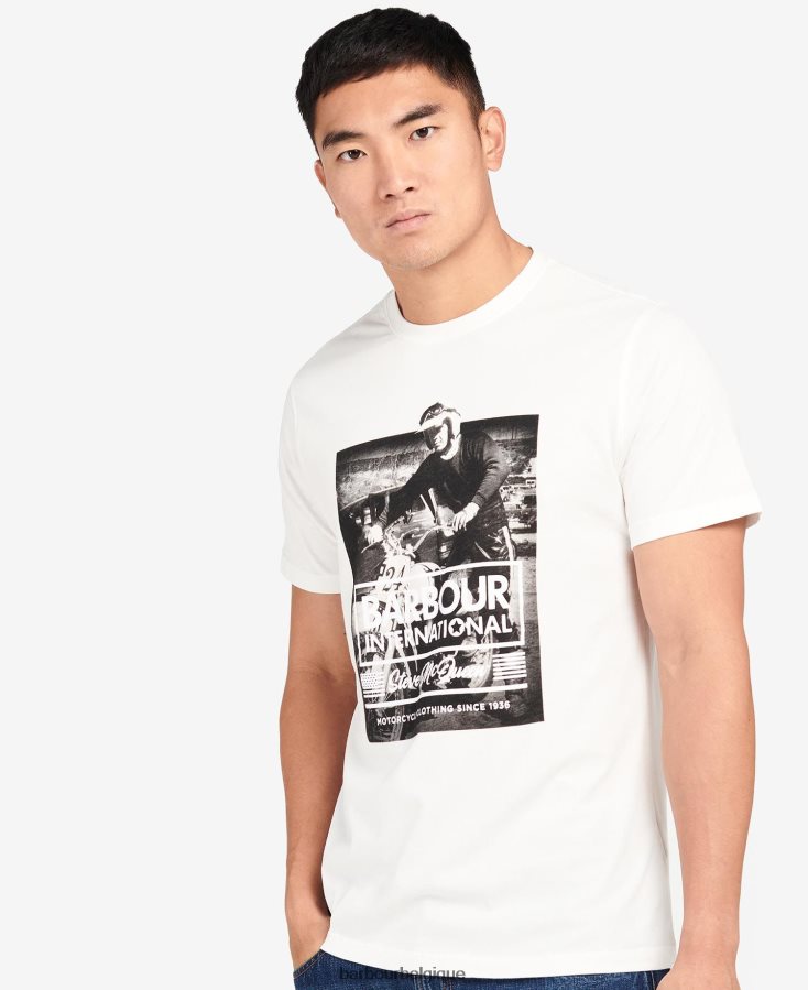 vêtements Barbour morris t-shirt graphique murmure blanc Hommes T2L6ZP961