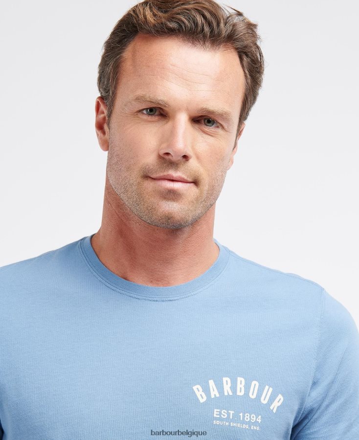 vêtements Barbour t-shirt BCBG menthe poussiéreuse Hommes T2L6ZP774