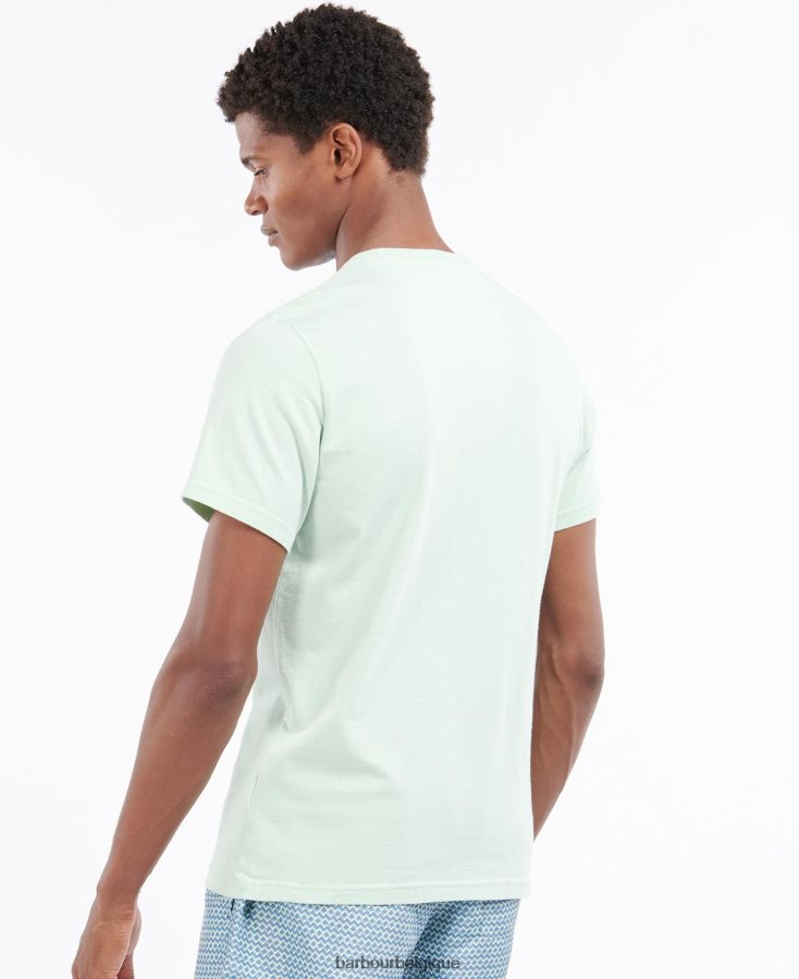 vêtements Barbour t-shirt BCBG menthe poussiéreuse Hommes T2L6ZP826
