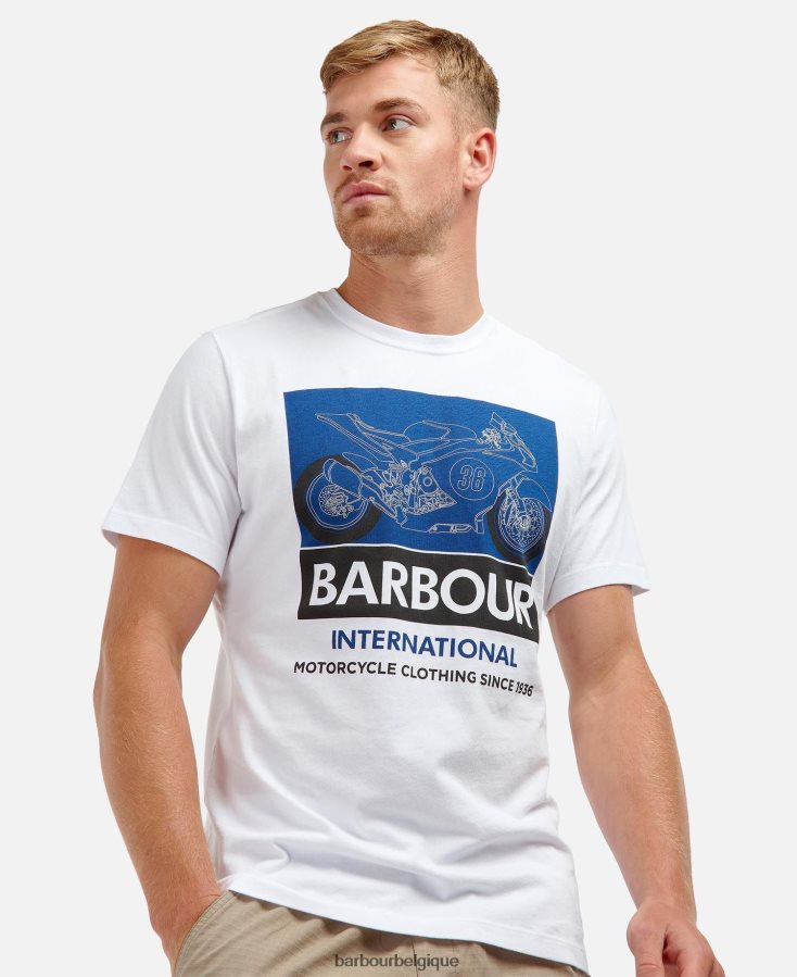 vêtements Barbour t-shirt Whitburn murmure blanc Hommes T2L6ZP976