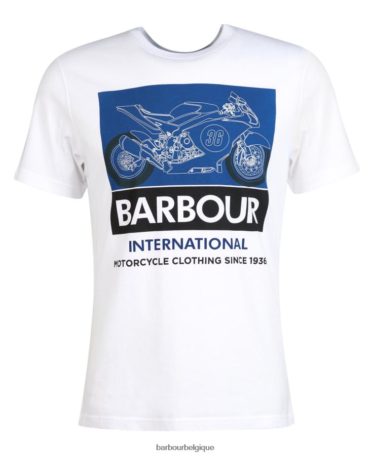 vêtements Barbour t-shirt Whitburn murmure blanc Hommes T2L6ZP976