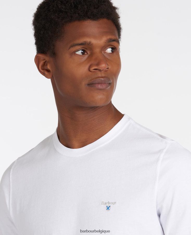 vêtements Barbour t-shirt aboyne blanc Hommes T2L6ZP778