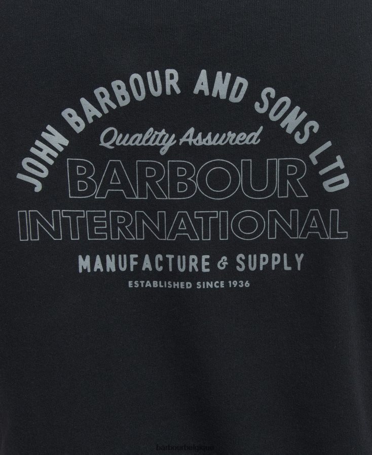 vêtements Barbour t-shirt arche noir classique Hommes T2L6ZP878