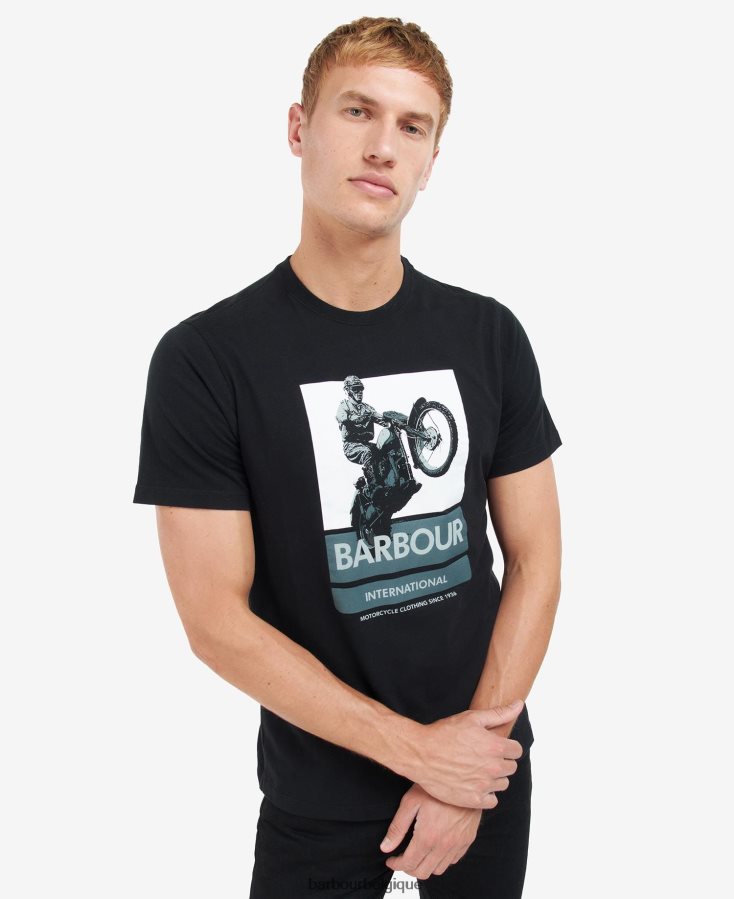 vêtements Barbour t-shirt archie à imprimé graphique noir classique Hommes T2L6ZP893