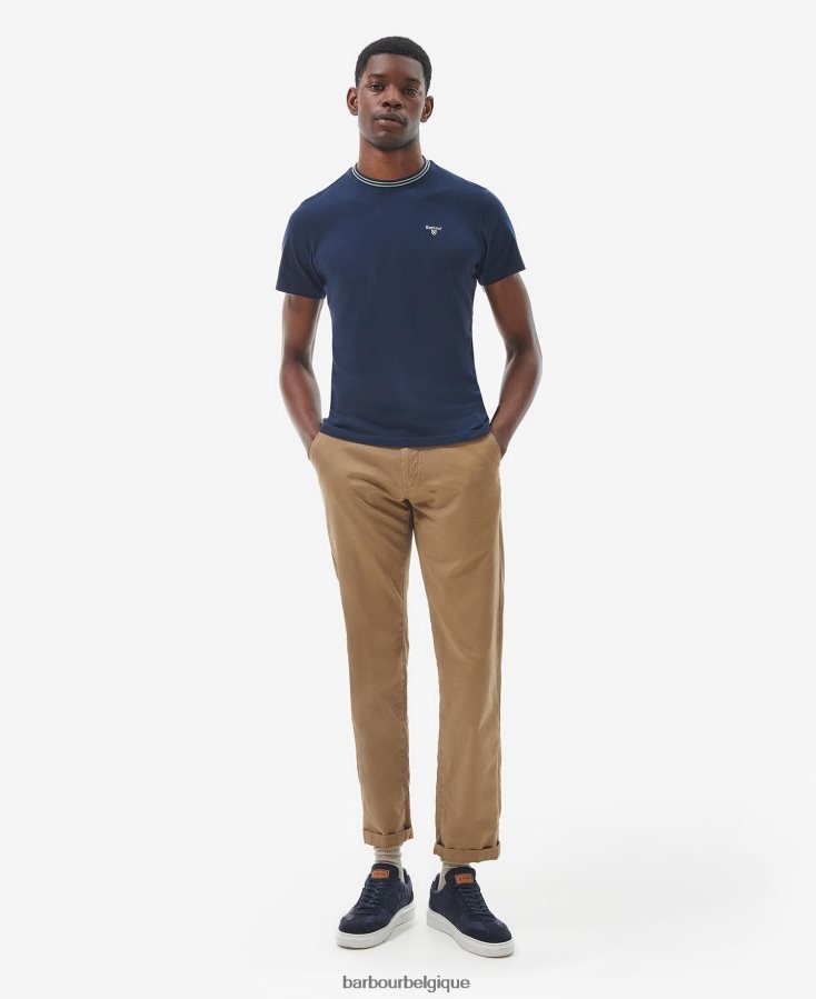 vêtements Barbour t-shirt austwick craie bleue Hommes T2L6ZP760