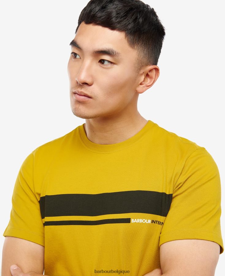 vêtements Barbour t-shirt bennett écorce de moutarde Hommes T2L6ZP973