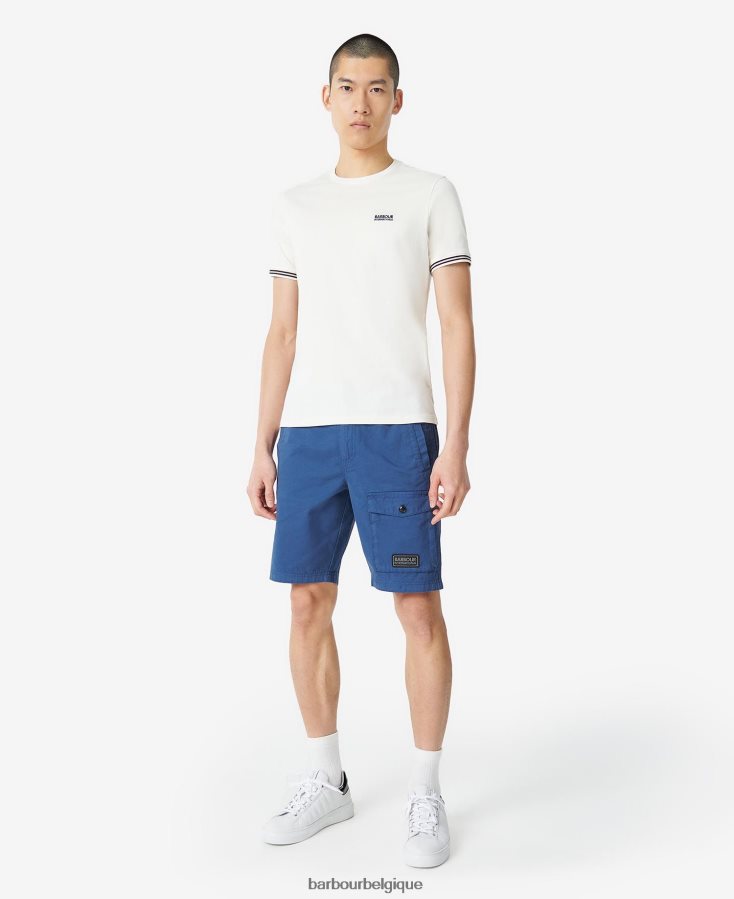 vêtements Barbour t-shirt à bout de couple murmure blanc Hommes T2L6ZP894