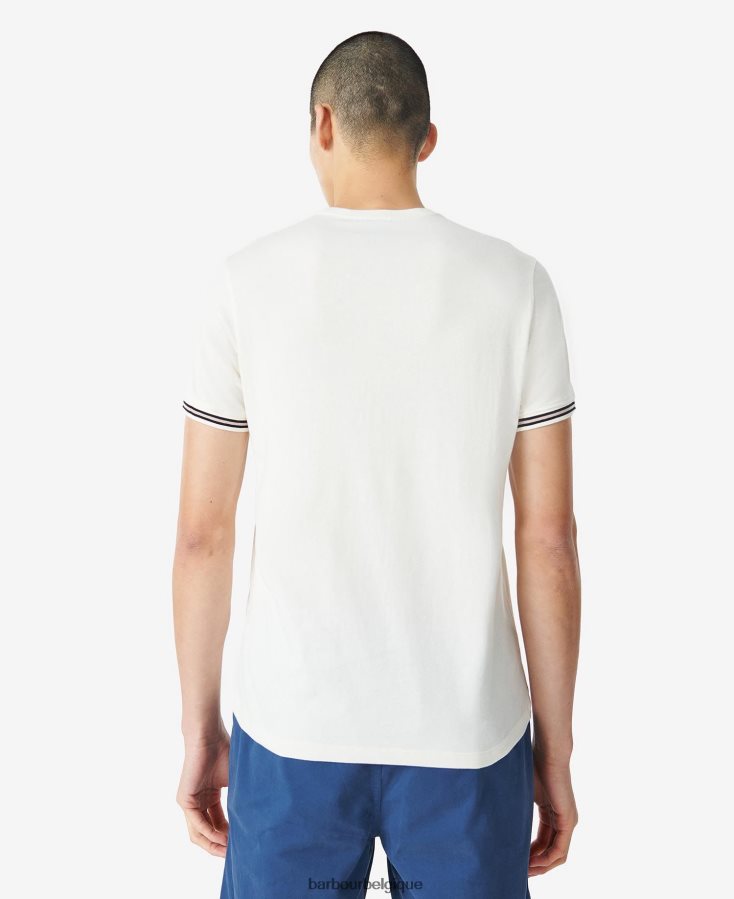 vêtements Barbour t-shirt à bout de couple murmure blanc Hommes T2L6ZP894