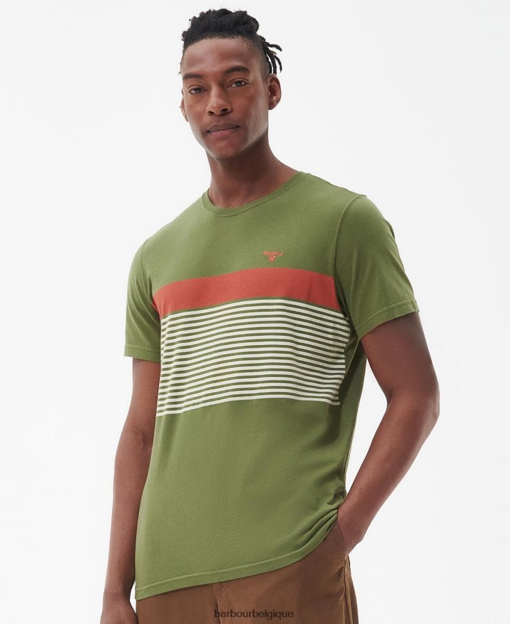 vêtements Barbour t-shirt braeside olive brûlée Hommes T2L6ZP892
