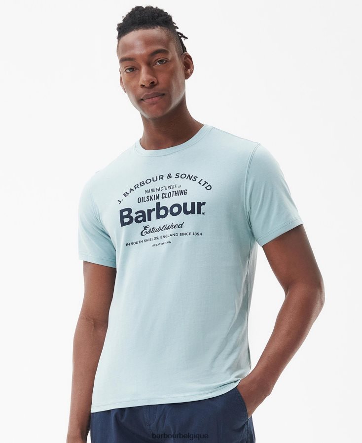 vêtements Barbour t-shirt brairton craie bleue Hommes T2L6ZP757