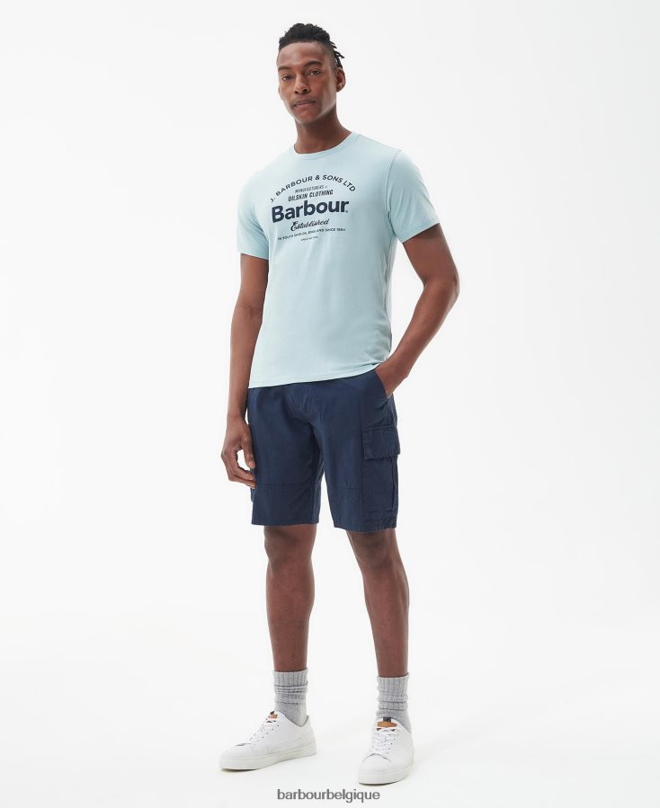 vêtements Barbour t-shirt brairton craie bleue Hommes T2L6ZP757
