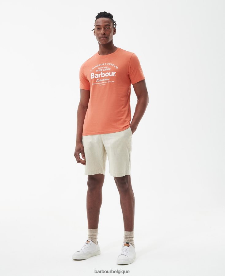 vêtements Barbour t-shirt brairton craie bleue Hommes T2L6ZP772