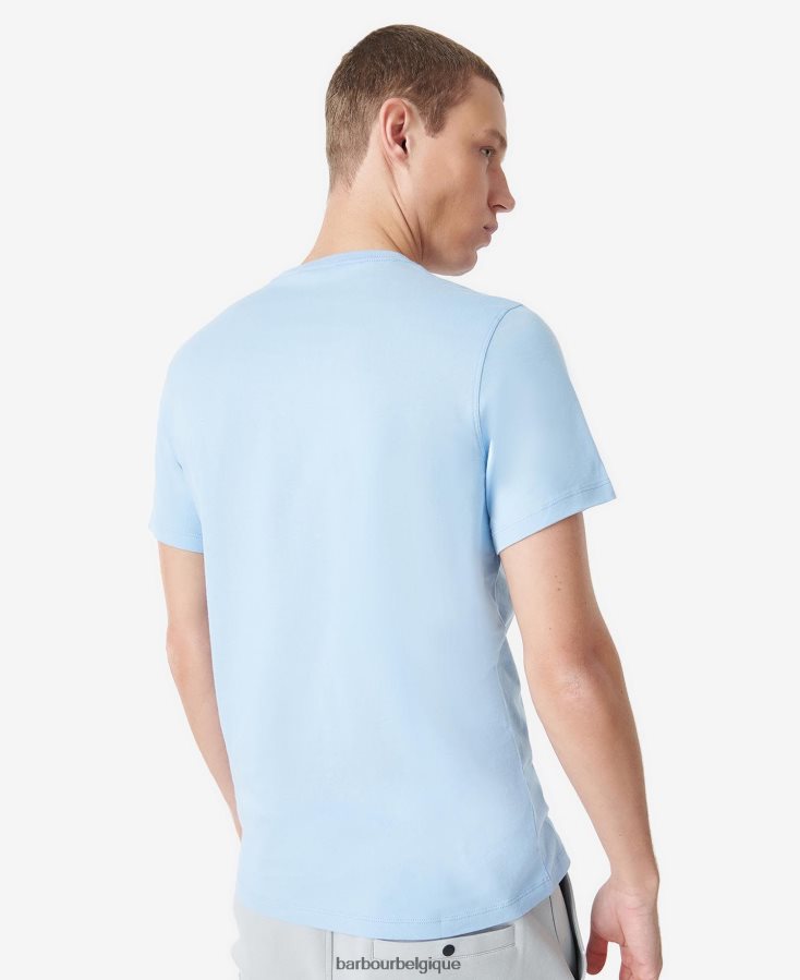 vêtements Barbour t-shirt concepteur bleu délavé Hommes T2L6ZP827