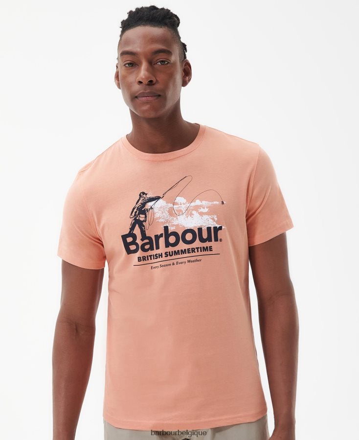 vêtements Barbour t-shirt coulé orange fané Hommes T2L6ZP810