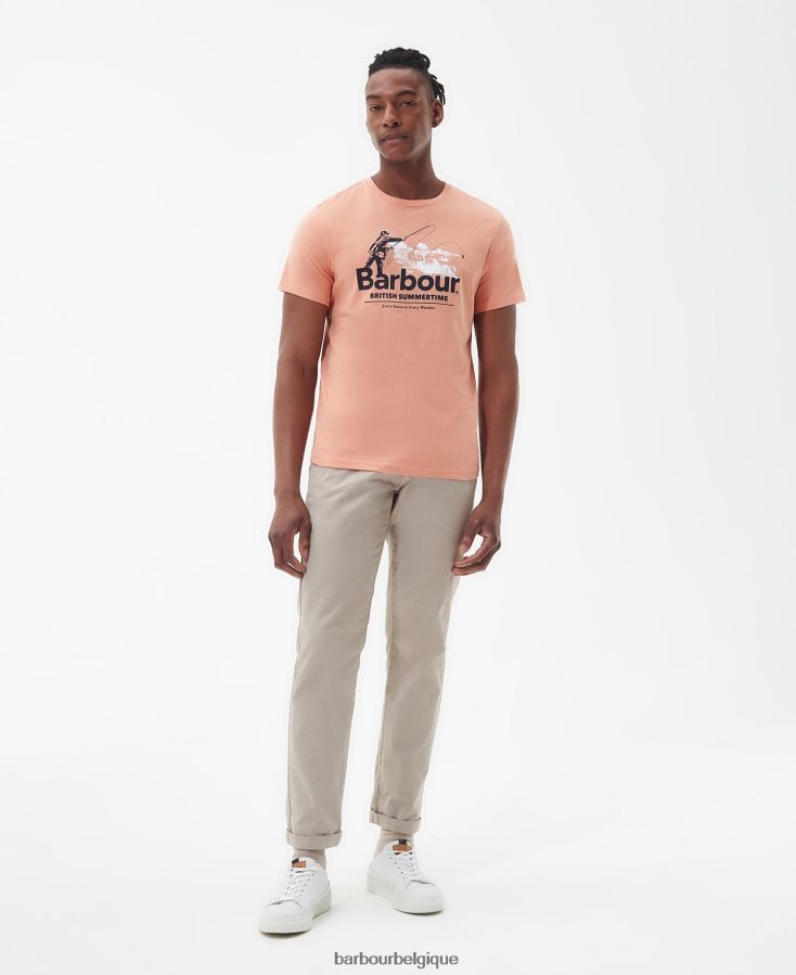 vêtements Barbour t-shirt coulé orange fané Hommes T2L6ZP810