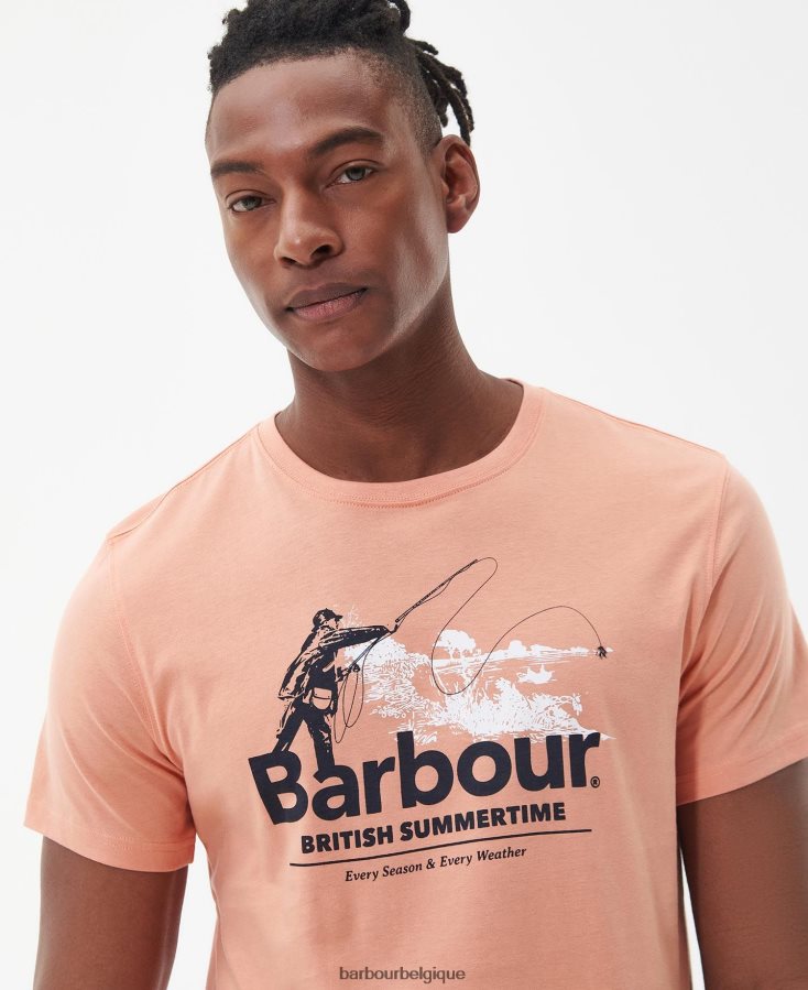vêtements Barbour t-shirt coulé orange fané Hommes T2L6ZP810