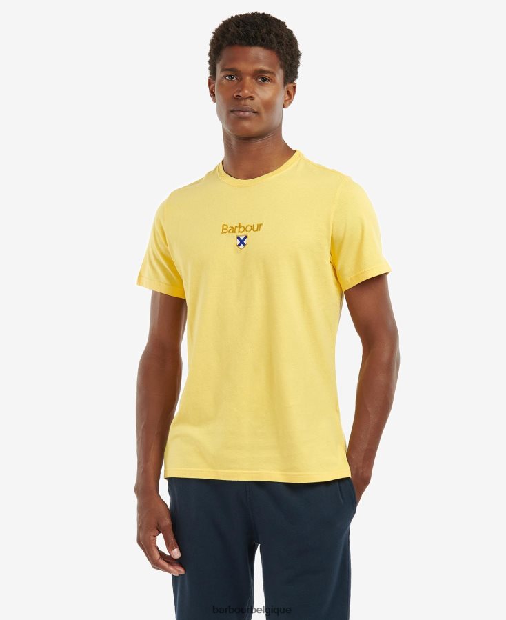 vêtements Barbour t-shirt emblème jaune délavé Hommes T2L6ZP931