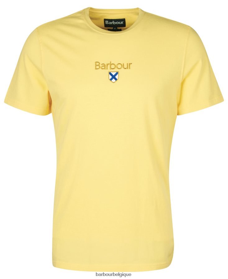vêtements Barbour t-shirt emblème jaune délavé Hommes T2L6ZP931