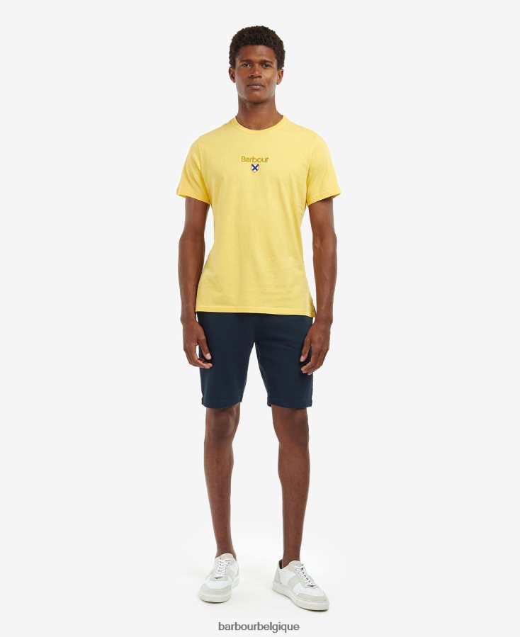 vêtements Barbour t-shirt emblème jaune délavé Hommes T2L6ZP931
