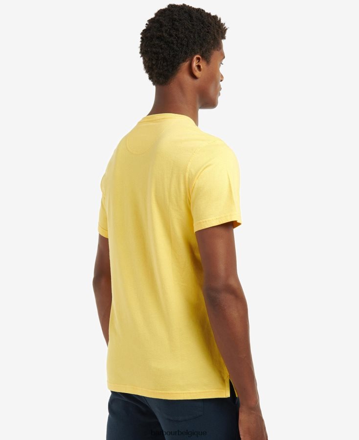 vêtements Barbour t-shirt emblème jaune délavé Hommes T2L6ZP931
