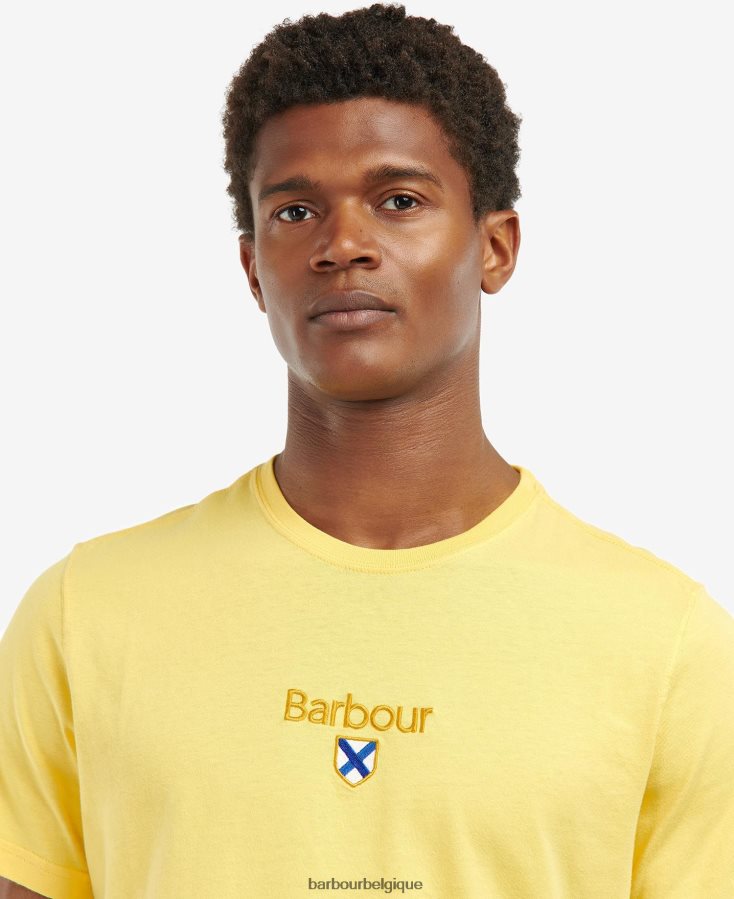 vêtements Barbour t-shirt emblème jaune délavé Hommes T2L6ZP931