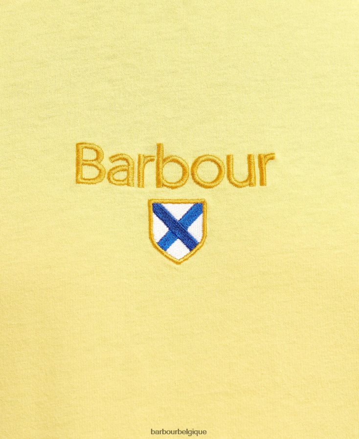 vêtements Barbour t-shirt emblème jaune délavé Hommes T2L6ZP931