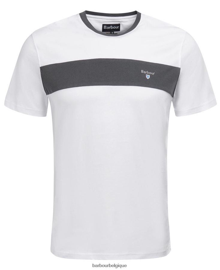 vêtements Barbour t-shirt à empiècements steaford blanc classique Hommes T2L6ZP754
